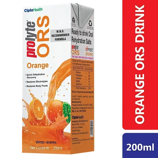 Prolyte ORS Orange Flavour Energy Drink, 200ml - 200ml