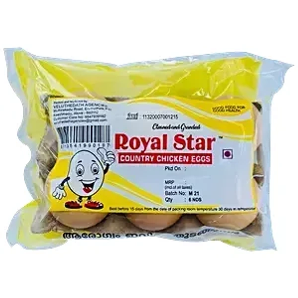 Royal Star Country Chicken Eggs Cleaned& Graded, 6 pcs - 6 pcs