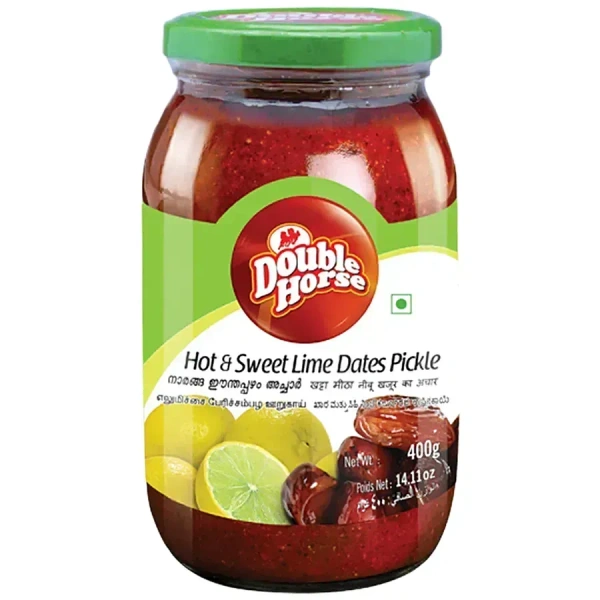 Double Horse Hot Sweet Lime Dates Pickle, 400g - 400g
