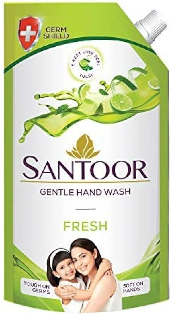 Santoor Gentle Hand Wash Fresh, 750 ml
