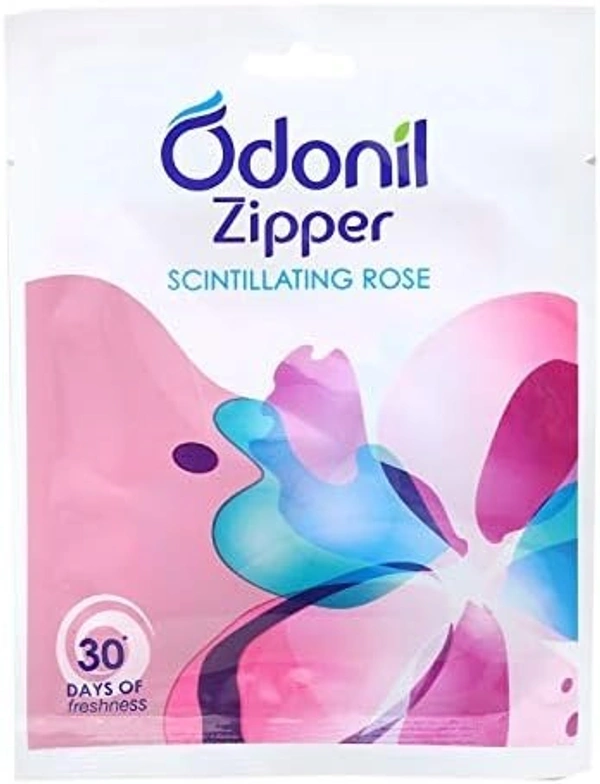 Odonil Bathroom Air Freshener Zipper, Scintillating Rose, 10g