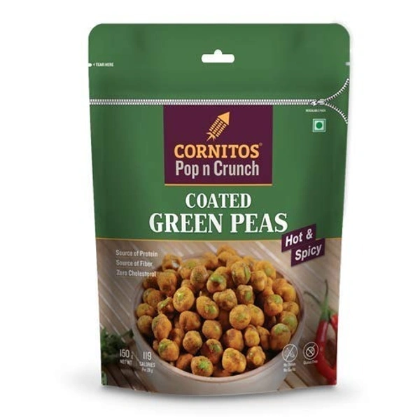 Cornitos Coated Green Peas Hot& Spicy, 150g - 150g