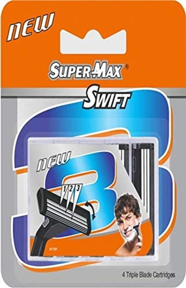 Super Max Supermax 3 Swift New 4 Triple Blade Cartridge - 1 Pc