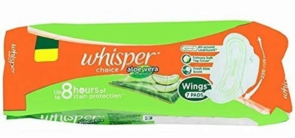 Whisper Choice Sanitary Pad Aloe Vera Freshness Regular with Wings, 7 pads - 