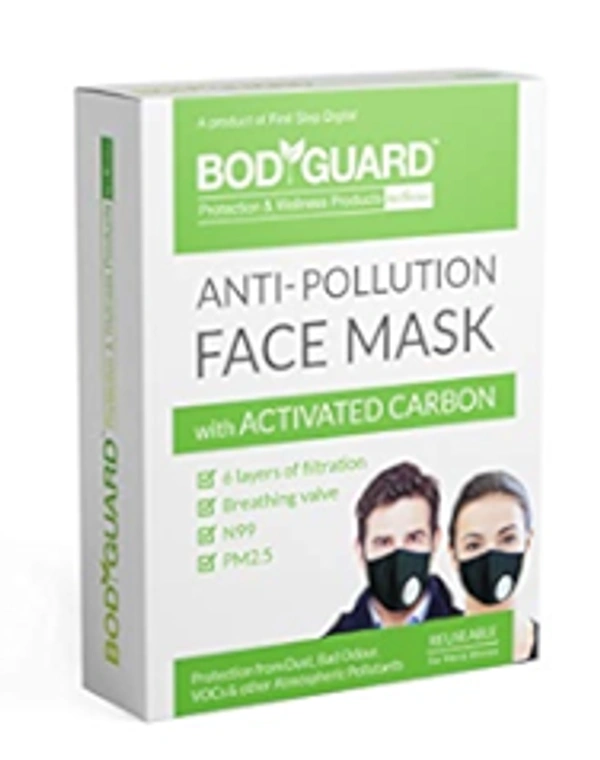 Bodyguard BodyGuard Reusable Anti Pollution Face Mask with Activated Carbon pack of 3, 3 pcs - 3 pcs