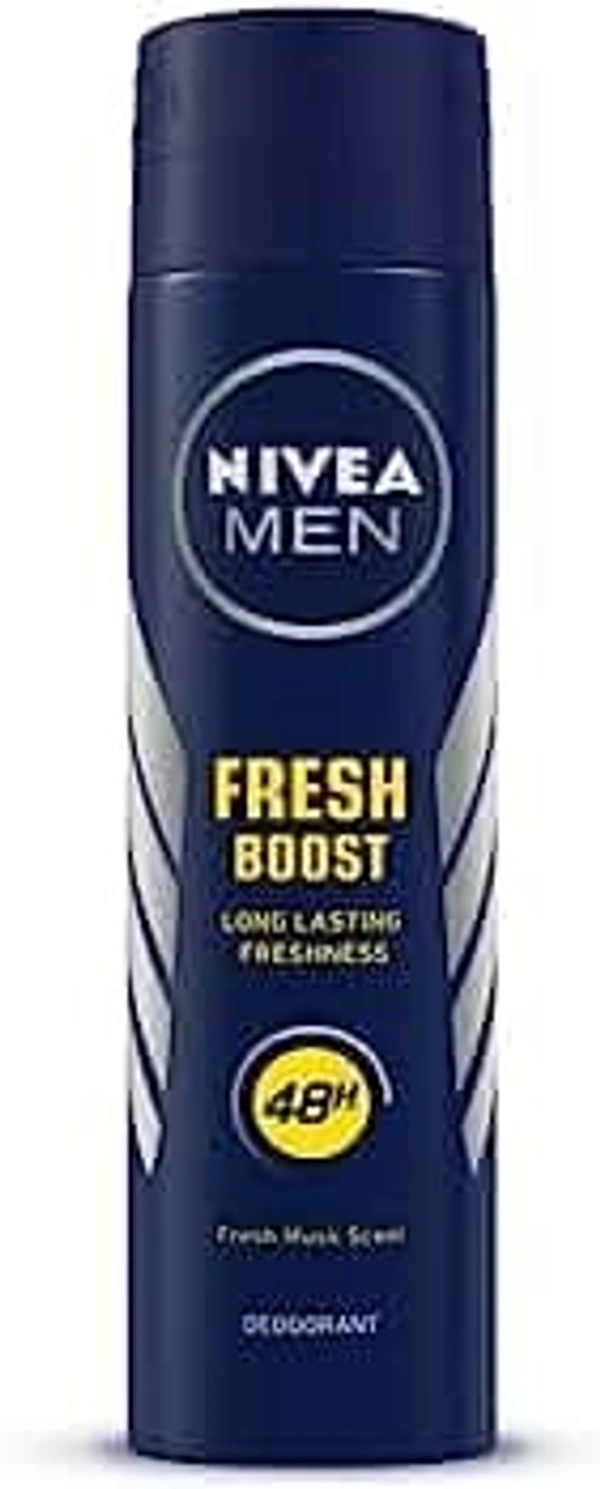 Nivea Men Fresh Boost Deodorant 48h Long Lasting Freshness With Fresh Musk Scent, 200 ml - 200 ml