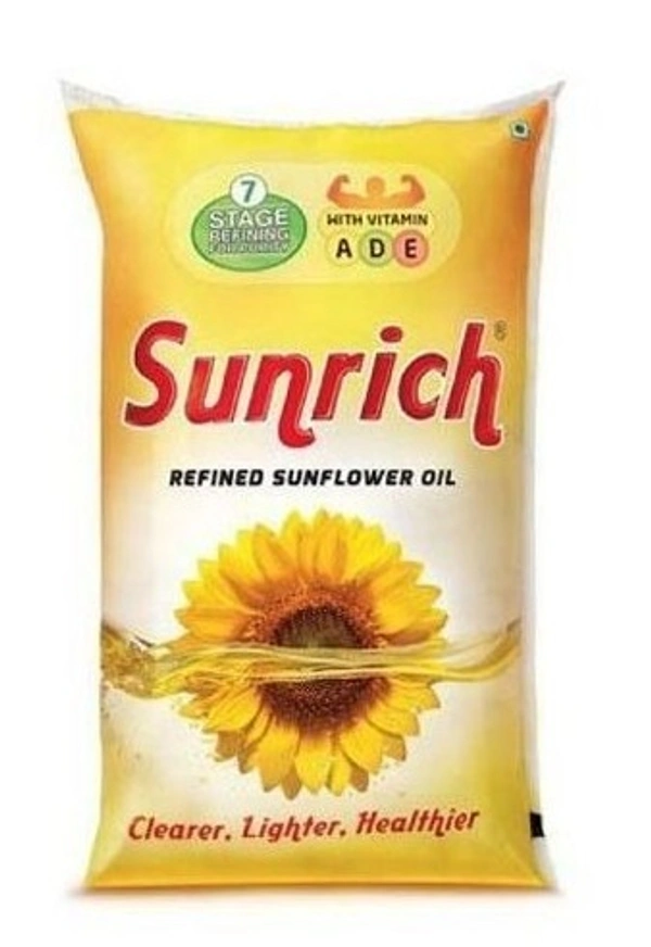 Sunrich Refined Sunflower Oil Pouch, 1 ltr - 1Ltr