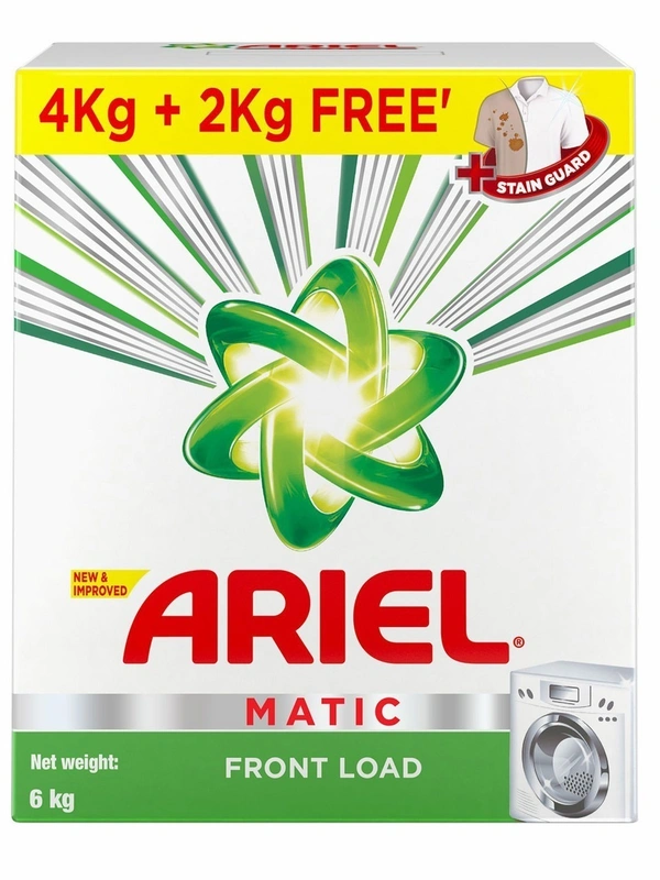 Ariel Matic Front Load Detergent Washing Powder (Get 2 kg Free), 4 kg - 4 kg