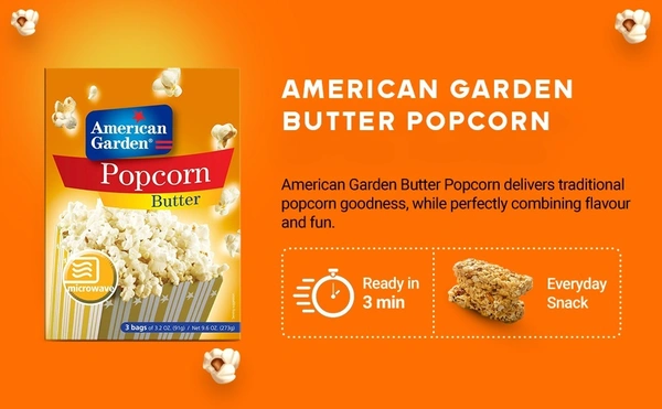 American Garden Popcorn Butter Flavour, 273g - 273g