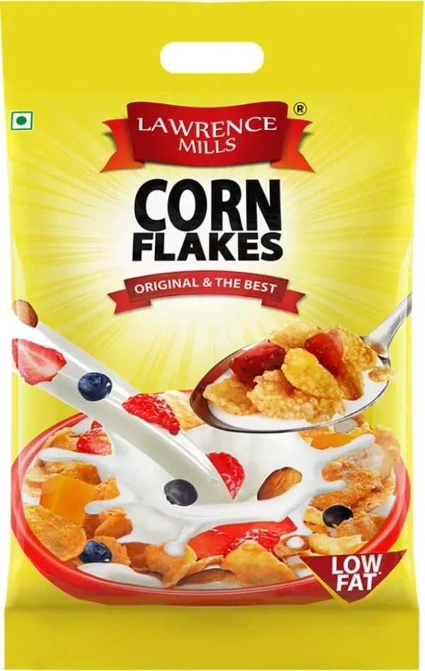 Lawrance Mills Corn Flakes Original& The Best (Low Fat), 500g - 500g