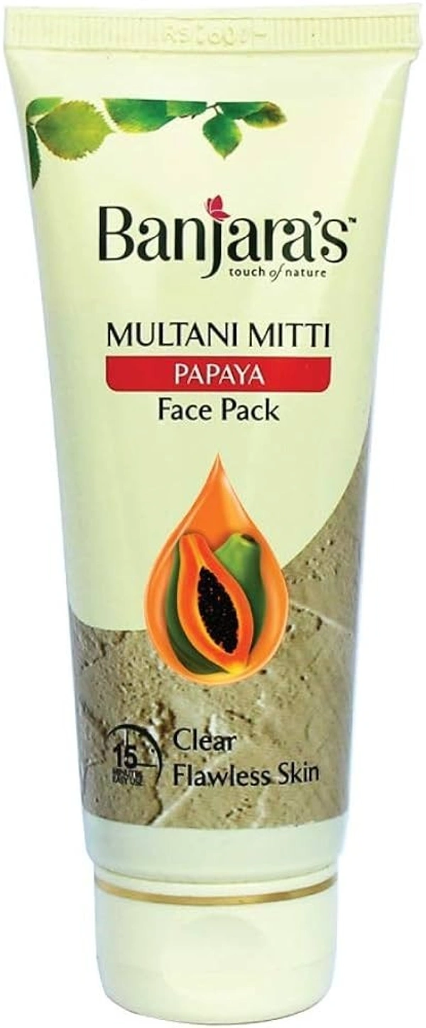 Banjaras Multani Mitti Face Pack Papaya, 50g - 50g
