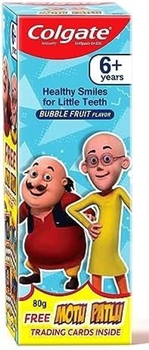 Colgate Kid's Motu Patlu Anticavity Bubble Fruit Flavour Toothpaste Cavity Protection Enamel Protection, 80g - 80g
