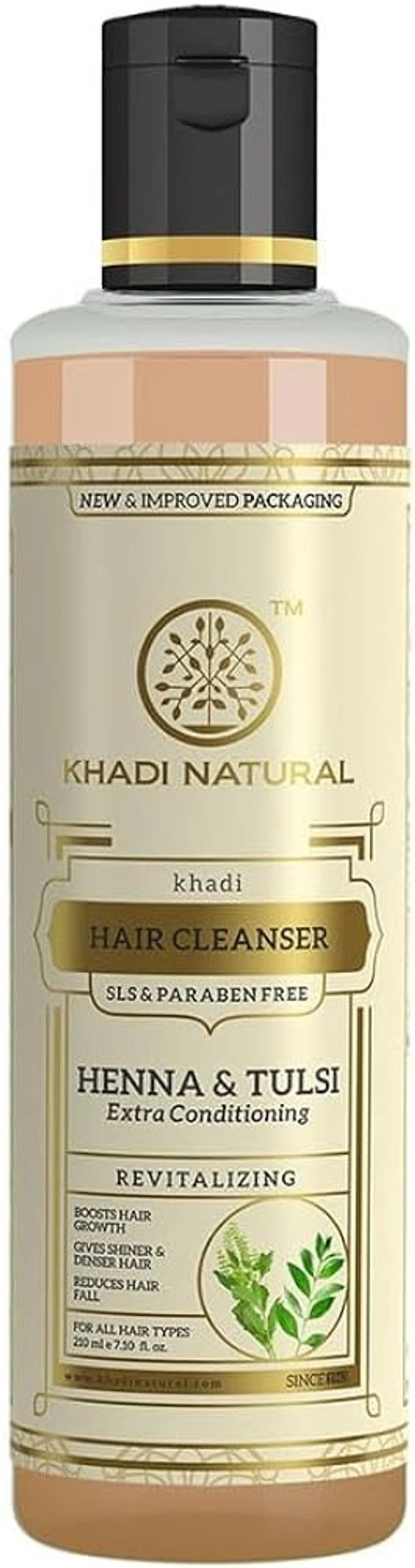 Khadi Herbal Henaa Tulsi Extra Conditioning Hair Cleanser, 210 ml - 210 ml