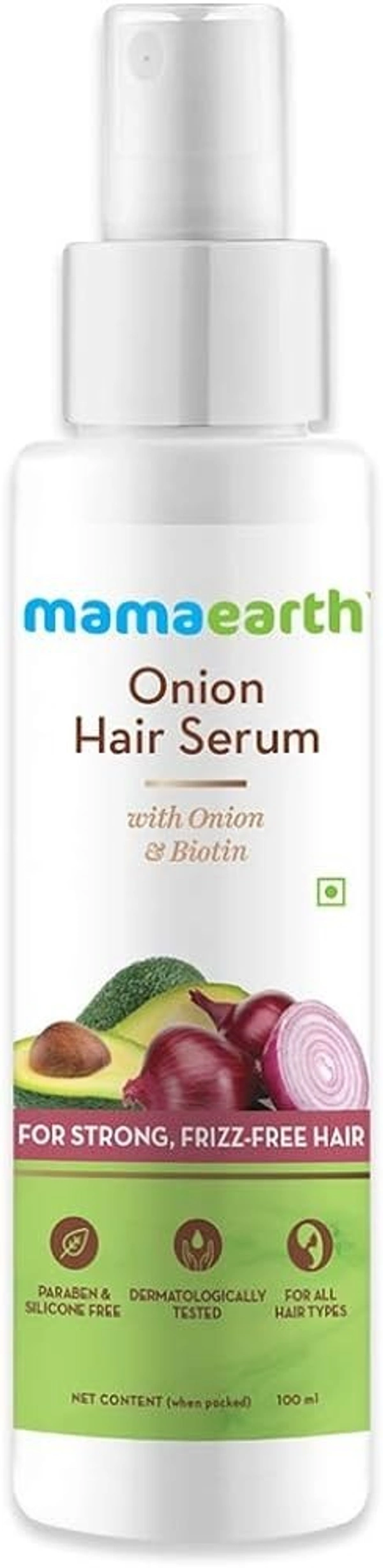 Mamaearth Onion Hair Serum For Strong Frizz Free Hair (Onion& Biotin), 100 ml - 100 ml