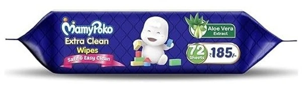 Mamy Poko MamyPoko Extra Clean Wipes Aloe Vera Extract, 72 Sheets