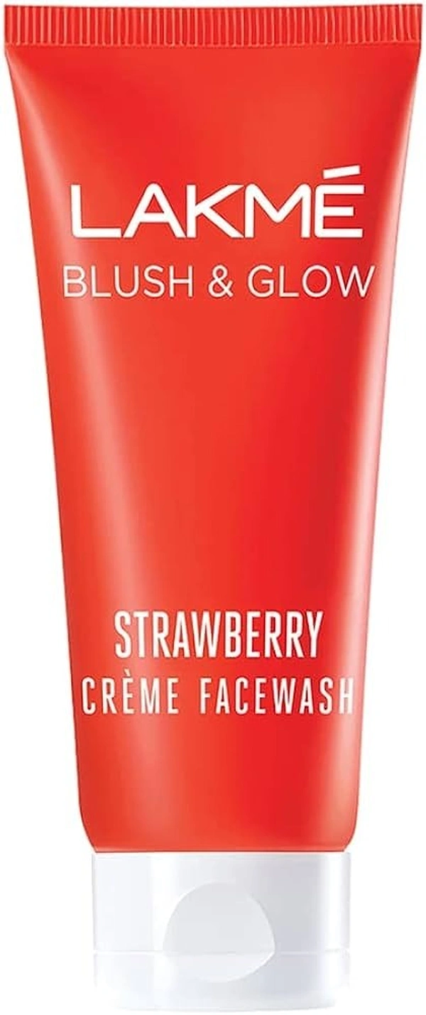 Lakme Blush Glow Creme Face Wash Strawberry, 100ml - 100ml