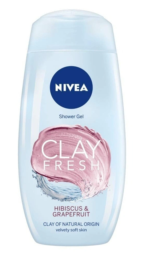 Nivea Shower Gel Clay Fresh Hibiscus And Grape Fruit, 250 ml - 250 ml