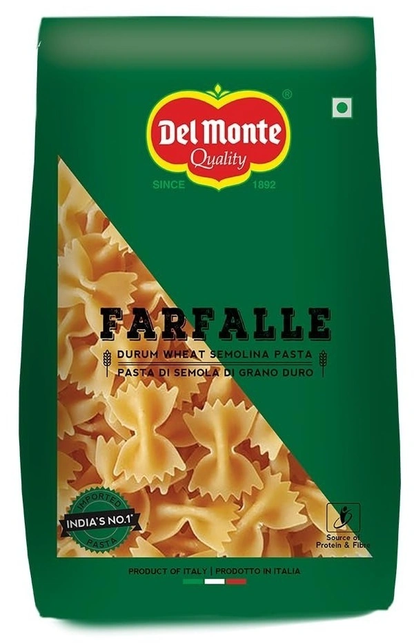 Del Monte Farfalle Durum Wheat Semolina Pasta Pouch, 500g - 500g