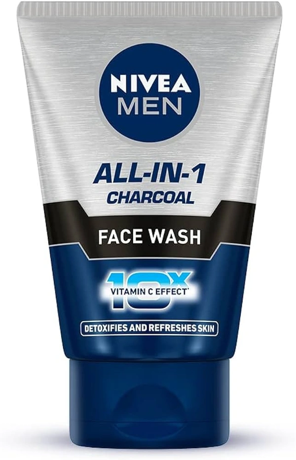 Nivea Men All In Charcoal Face Wash, 100g - 100g