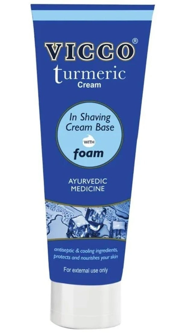 Vicco Turmeric Cream In Shaving Cream Base With Foam Ayurvedic Medicine, 70g - 70g