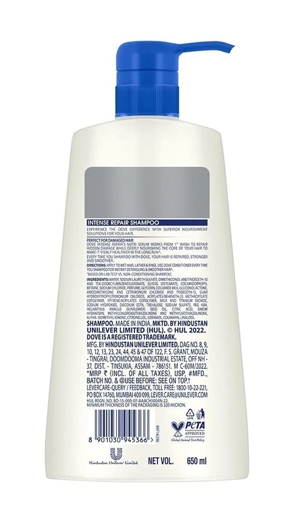 Dove Intense Repair Shampoo, 650 ml - 650 ml