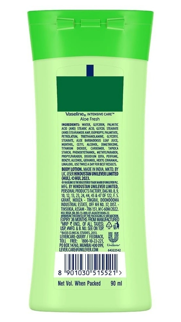 Vaseline Intensive Care Aloe Fresh Body Lotion, 100 ml - 100 ml