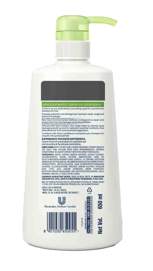 Dove Environmental Defence Shampoo, 650 ml - 650 ml