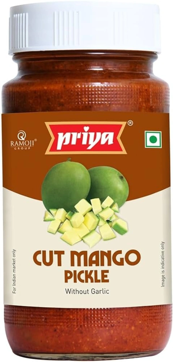 Priya Cut Mango Pickle Without Garlic, 300g - 300g