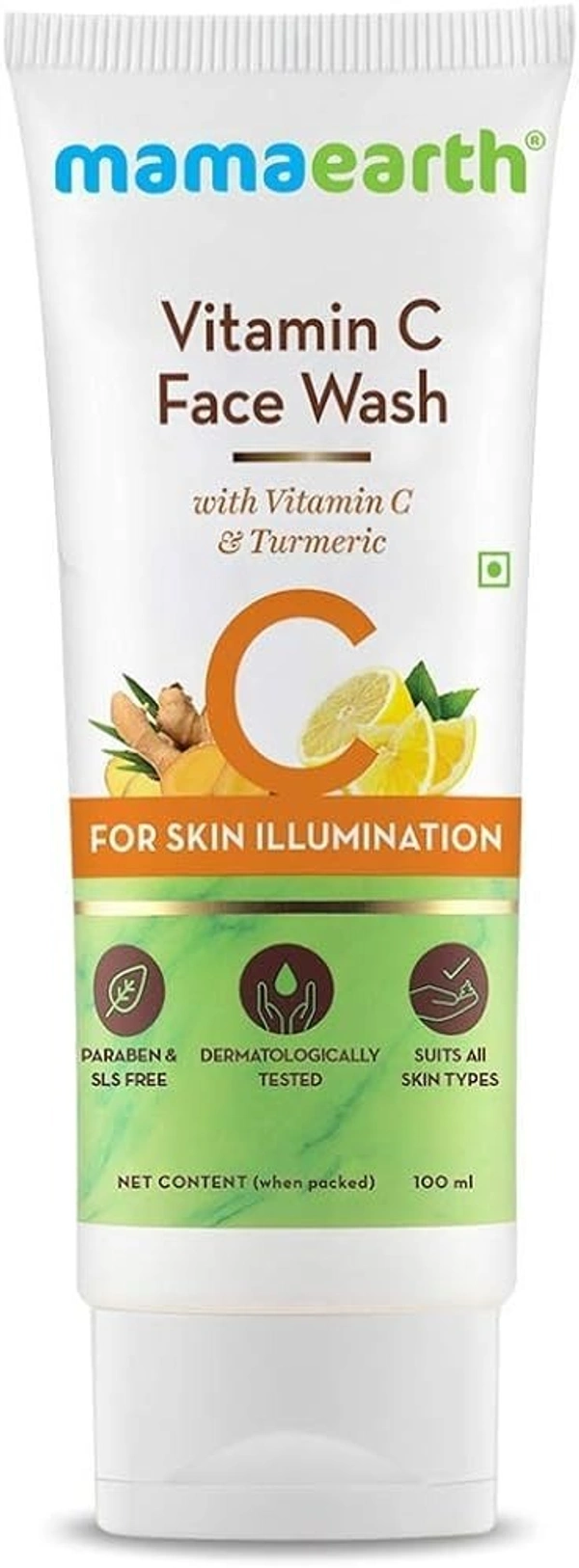 Mamaearth Vitamin C Face Wash For Skin Illumination (Vitamin C& Turmeric), 100 ml