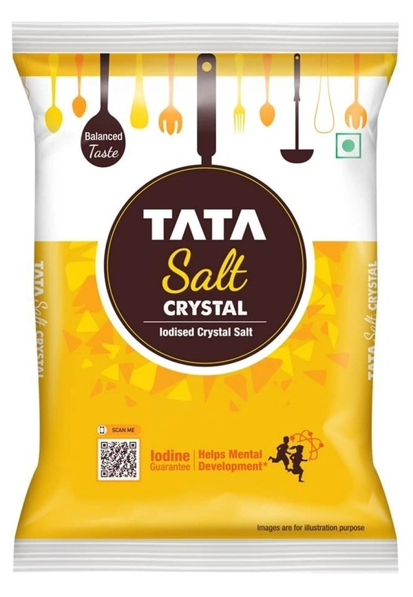 Tata Salt Iodised Crystal Pouch, 1 kg - 1 Kg