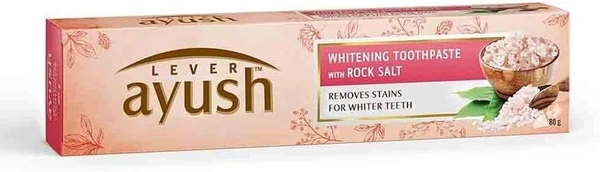 Lever Ayush Whitening Toothpaste With Rock Salt, 80g - 80g
