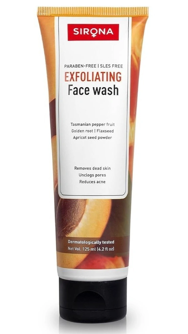 Sirona Natural Exfoliating Face Wash Facial Cleaner, 125 ml - 125 ml