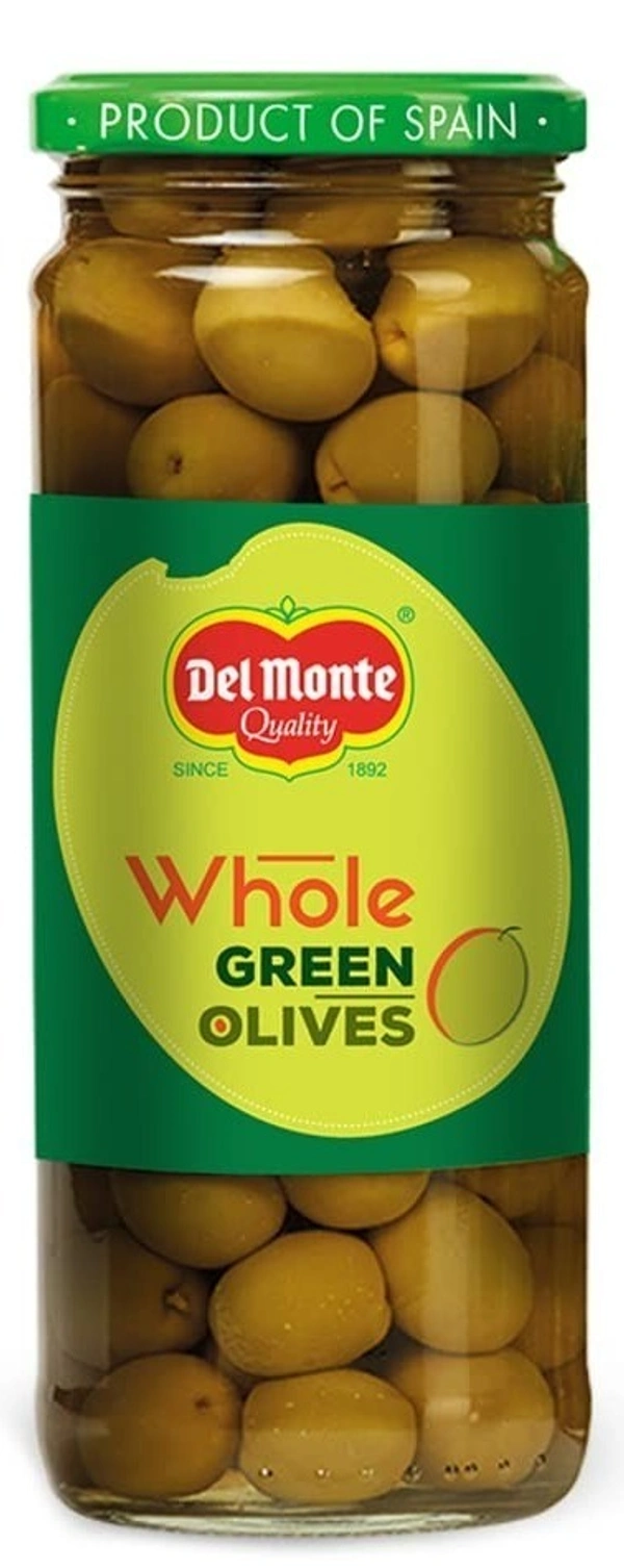 Del Monte Whole Green Olives Jar, 450g - 450g
