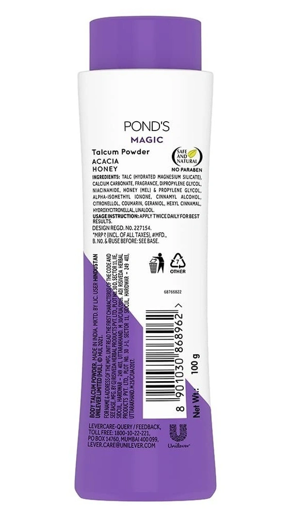 Pond's Magic Freshness Talc Acacia Honey, 100g - 100g
