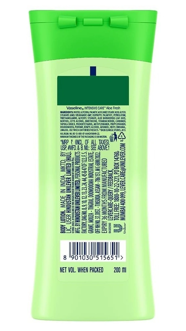 Vaseline Intensive Care Aloe Fresh Body Lotion, 200 ml - 200 ml