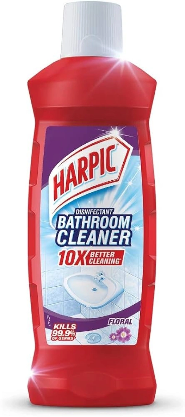 Harpic Disinfectant Bathroom Cleaner Floral Liquid (Bottle), 500 ml - 500 ml