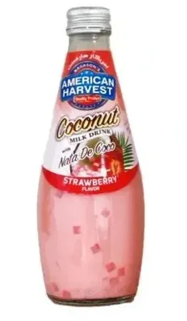 American Delight American Harvest Coconut Milk With Nata De Coco Strawberry 290 ml
