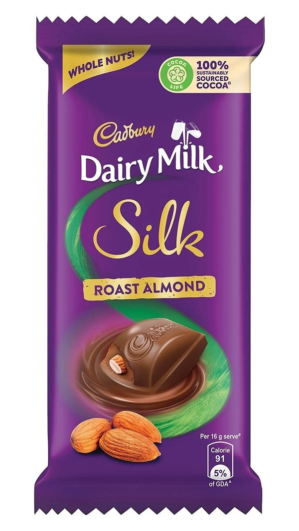 Dairy Milk Cadbury Dairy Milk Silk Chocolate Bar Roast Almond, 143g