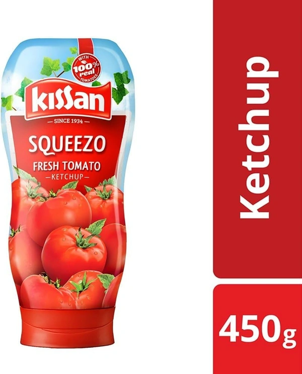 Kissan Squeezo Fresh Tomato Ketchup, 450g - 450g