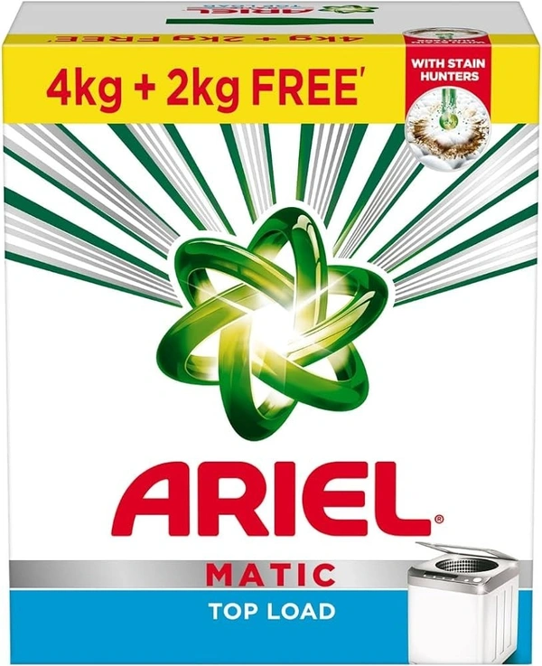 Ariel Matic Top Load Detergent Washing Powder (Get 2 kg Free), 4 kg - 4 kg