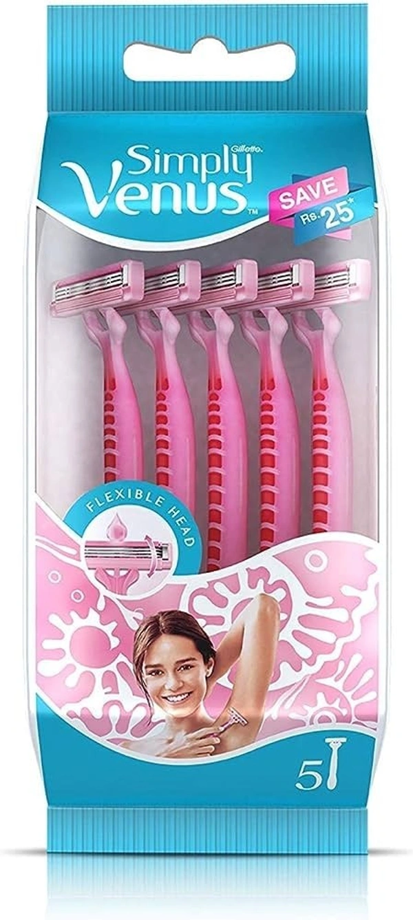 Gillette Razor Simply Venus Razor For Women, pack of 5
