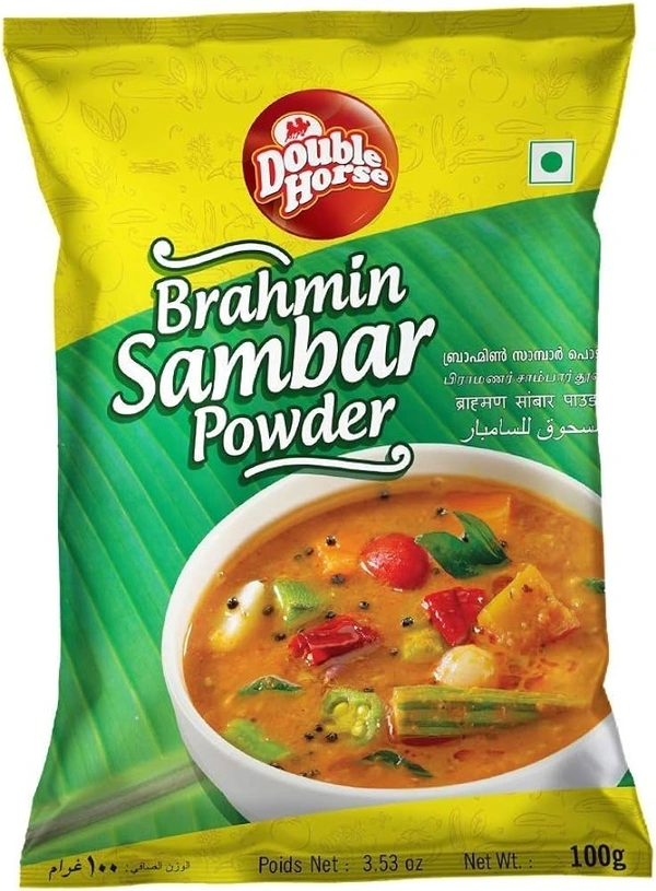 Double Horse Brahmin Sambar Powder pouch, 100g - 100g