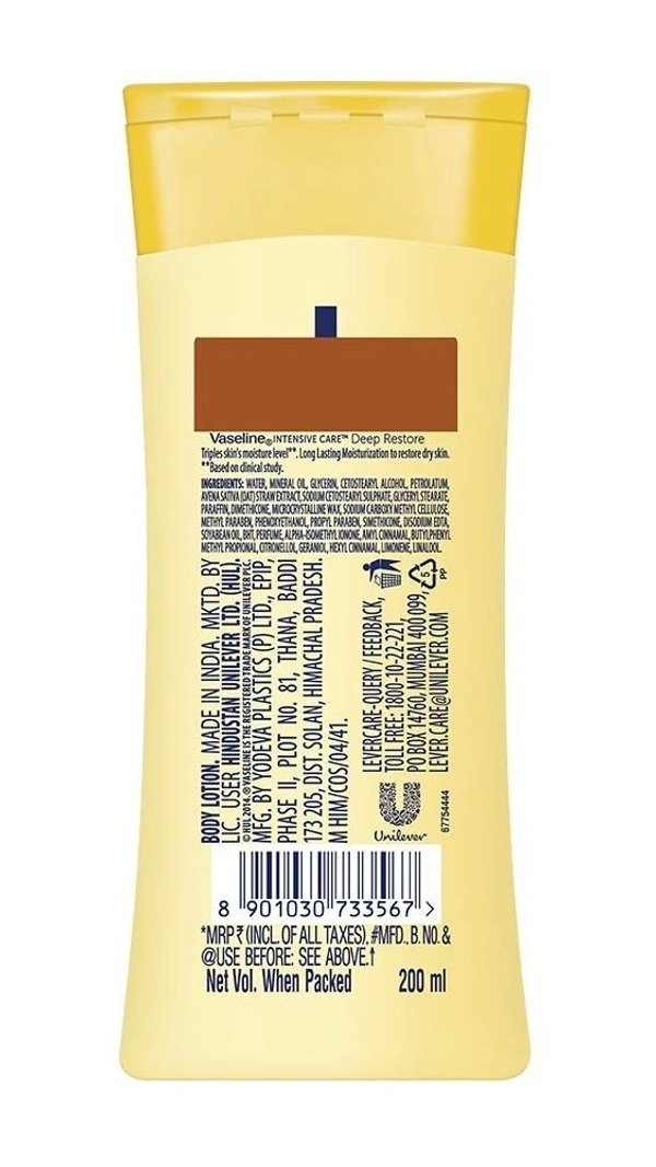 Vaseline Intensive Care Deep Restore Body Lotion, 200 ml - 200 ml