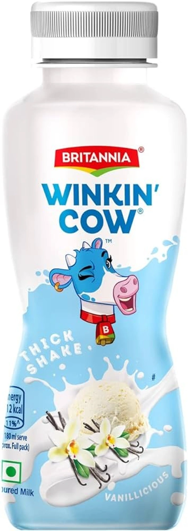 Britannia Winkin Cow Vanillicious Thick Milkshake, 180ml - 180ml