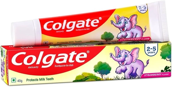 Colgate Strawberry Flavor Anticavity Toothpaste For Kids (2-5 Years), 40g - 40g