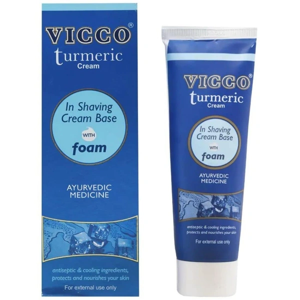 Vicco Turmeric Cream In Shaving Cream Base With Foam Ayurvedic Medicine, 70g - 70g