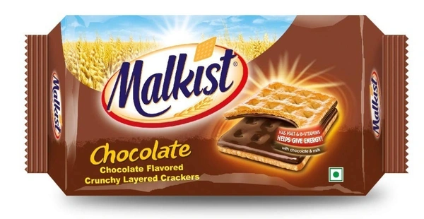 Malkist Chocolate Flavoured Crunchy Layered Crackers Pouch, 138g - 138g