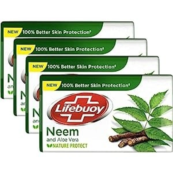 Lifebuoy Neem 100% Skin Protection Soap (Pack of 4) - 8901030769405
