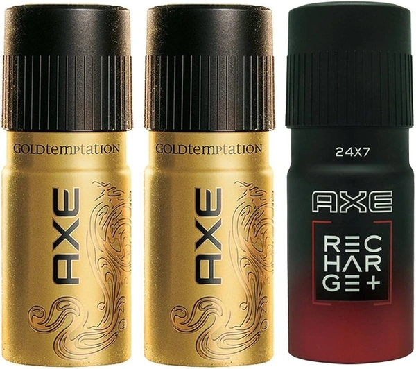 AXE Gold Temptation (Pack of 2) With Free Game Face Deodorant, 450 ml - 450 ml