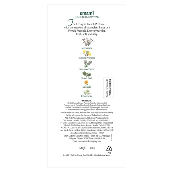 Emami Golden Beauty Talc, 400g - 400g